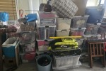 13 cube of boxs and some garden tools