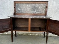 English Antique Marble Top Console Entry Cabinet