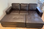 Dark Brown 3 Seater Sofa with Chaise