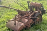 2x vintage tractors & a walk behind rotary Hoe