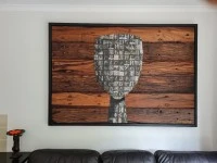 A piece of wall art  1.25H 1.8 W and narrow like a painting - weighs a...