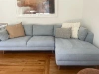 Nick Scali Sofa 2.5 seater & chaise - Arctic Blue