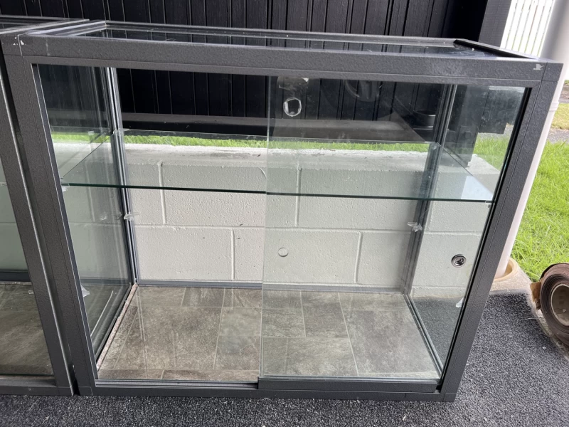 Steel glass cabinet x2