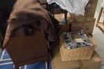 Various items and boxes. Total cubes about 2.