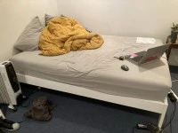 Double mattress, dresser, desk, Few smaller items, like luggage, shelv...