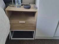 Queen Bed base, mattress and headboard, 3 Seater Sofa and footstool, W...