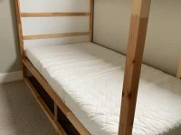 Organic mattress with IKEA Kura bed, kids single loft