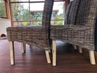 Natural Wicker Rattan Dining Room Chairs.