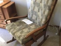 Chest of drawers, rocking chair