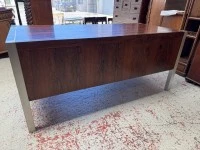 Mid Century Solid Brazilian Rosewood Chrome Frame Desk