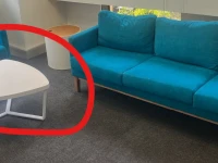 3 seater couch, Triangle shaped coffee table
