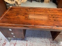 Mid Century Solid Brazilian Rosewood Chrome Frame Desk