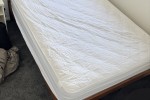 Queen bed, Single door fridge