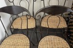 Leather two seat couch, hallway table, 4 x dining chairs, display cabi...