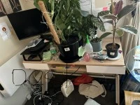 Office desk, Shelves, Suitcases   X 2 the same size, Mirror
