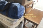 King single bed, Plastic storage boxes (3), Stackable table set, Cardb...