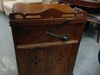 Vintage oak sewing machine and table