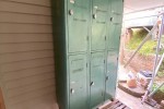 Retro industrial steel locker in metallic green