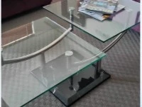 Glass coffee table, Glass side console