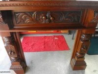 Kauri Fire Mantle Carved