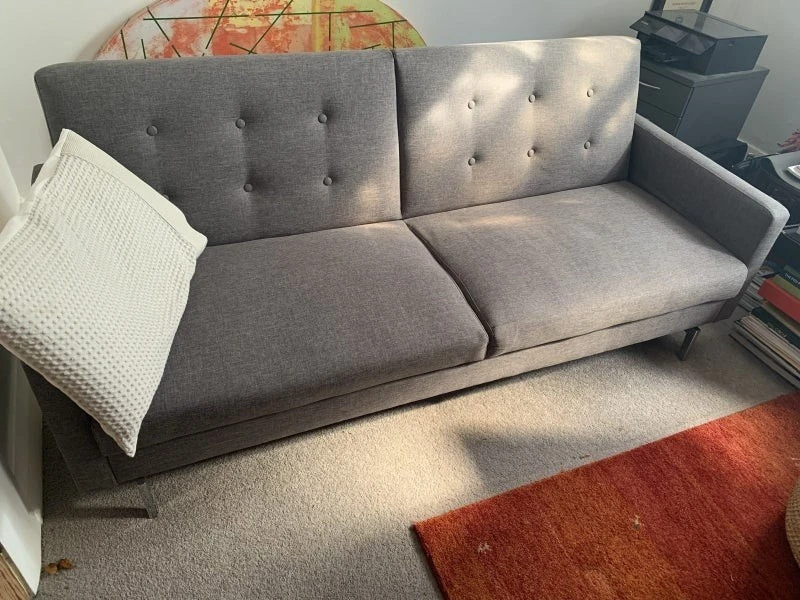 Sofa bed in grey Linen fabric