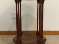Mahogany / burr walnut wood side table