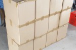 13 cardboard boxes