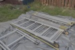 Small portable scaffold in pieces