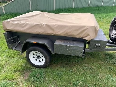 Camping Trailer trailer with tent pack on top
