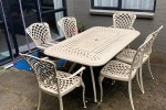 Patio / Outdoor Cast Iron Table & Chairs - 6 Seater