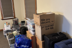 Bunch of boxes and suitcases