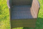 Rattan outdoor table and 4 chairs brown