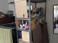Double bed, can be dismantled by the owner, Small chest of drawers, Sh...