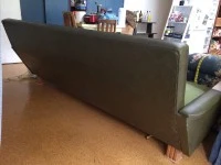 Vintage 60s-70s green vinyl three/four seater couch