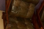 Wood - Leather chairs each