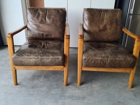 Leather Arm chairs x2