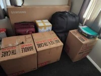 Queen bed with matresses , tallboys , 65 inch tv with soundbar and 5 b...