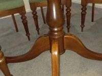 Oval NZ Kauri dining table and six chairs