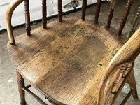 APRIL SALE >> Antique Spindle Back Arm Chair: Oak, or Elm and Ash