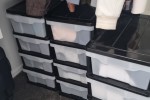 Queen bed and base, 4 boxes, Portable HVAC/Fan, Suitcase, 3x3 Plastic ...
