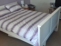 Double Bed frame - white with mattress