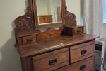Wooden dresser with mirror