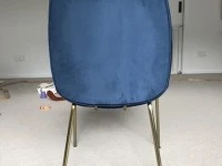 Nood Dining Chairs Dark Blue Velvet x 6