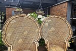 2 x Cain Peacock Chairs, 1.5 meters high x 1.2 meters wide and about 1...