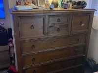 Queen Bed, draws, Computer Desk, TV 65", Server, Server, Server, Serve...