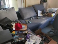 King bed, double bed, fridge, dryer, washing machine, l-shaped couch, ...