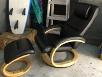 Black recliner & footstool