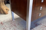 Mid Century Solid Brazilian Rosewood Chrome Frame Desk