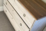 Queen bed, Chest of drawers, Rug