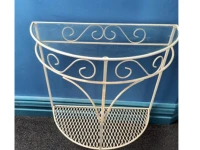 Small light side table with 1/2 round glass top 510 widest part